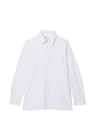 Mens Herringbone Textured Tailored Formal Shirt - White