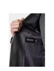 Mens Highlight Checked Slim Suit Jacket - Gray/Blue