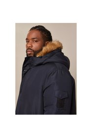 Mens Hooded Heavyweight Plus And Tall Parka - Navy