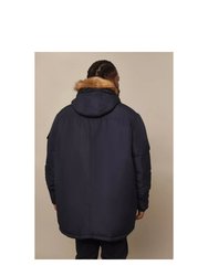 Mens Hooded Heavyweight Plus And Tall Parka - Navy