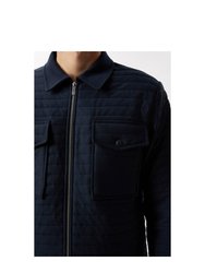 Mens Hybrid Quilted Nylon Collared Jacket