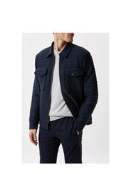 Mens Hybrid Quilted Nylon Collared Jacket