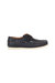 Mens Leather Boat Shoes - Navy