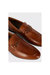 Mens Leather Buckle Detail Loafers - Tan