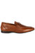 Mens Leather Buckle Detail Loafers - Tan