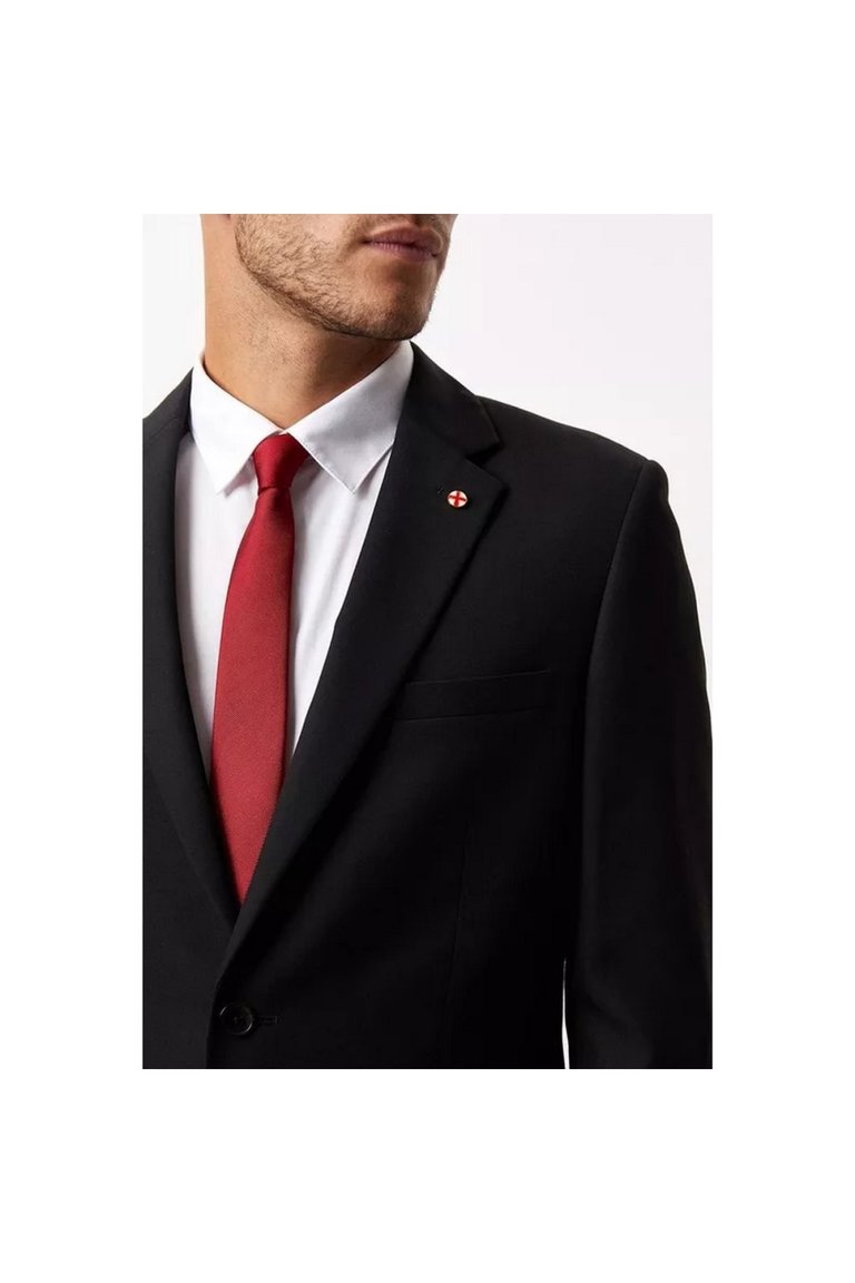 Mens Limited Edition Football Slim Suit Jacket - Black