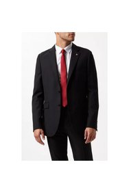 Mens Limited Edition Football Slim Suit Jacket - Black - Black