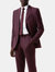 Mens Micro Textured Slim Suit Jacket - Burgundy