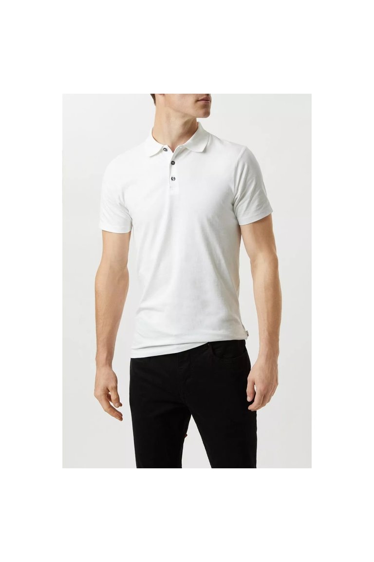 Mens Muscle Polo Shirt - White