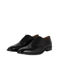 Mens Oxford Leather Brogues - Black - Black