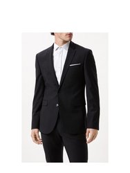 Mens Performance Single-Breasted Slim Suit Jacket - Black