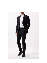 Mens Performance Single-Breasted Slim Suit Jacket - Black - Black