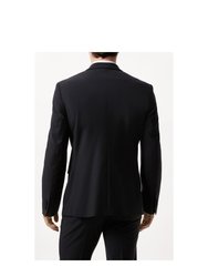 Mens Performance Single-Breasted Slim Suit Jacket - Black