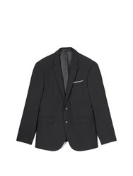 Mens Performance Single-Breasted Slim Suit Jacket - Black
