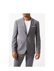 Mens Performance Single-Breasted Slim Suit Jacket - Gray - Gray