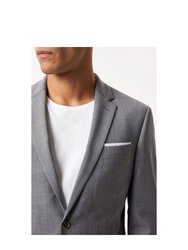 Mens Performance Single-Breasted Slim Suit Jacket - Gray