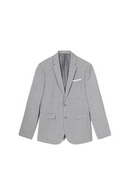 Mens Performance Single-Breasted Slim Suit Jacket - Gray