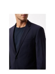 Mens Performance Single-Breasted Slim Suit Jacket - Navy