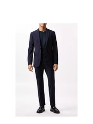 Mens Performance Single-Breasted Slim Suit Jacket - Navy - Navy