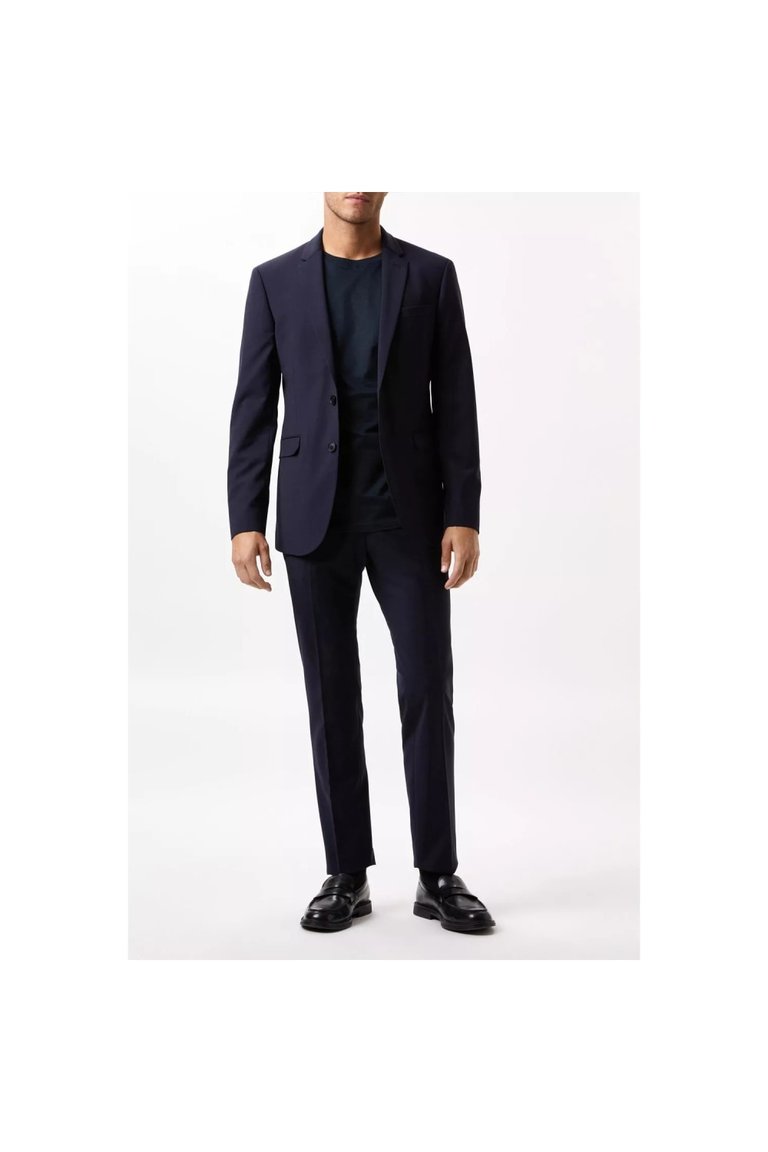 Mens Performance Single-Breasted Slim Suit Jacket - Navy - Navy