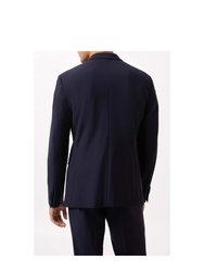 Mens Performance Single-Breasted Slim Suit Jacket - Navy