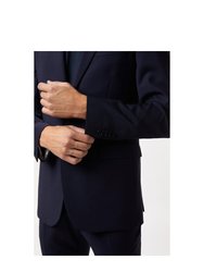 Mens Performance Single-Breasted Slim Suit Jacket - Navy