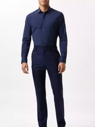 Mens Performance Slim Formal Shirt - Navy - Navy