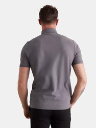 Mens Pique Polo Shirt - Gray