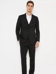 Mens Plus And Tall Tailored Suit Jacket - Black - Black