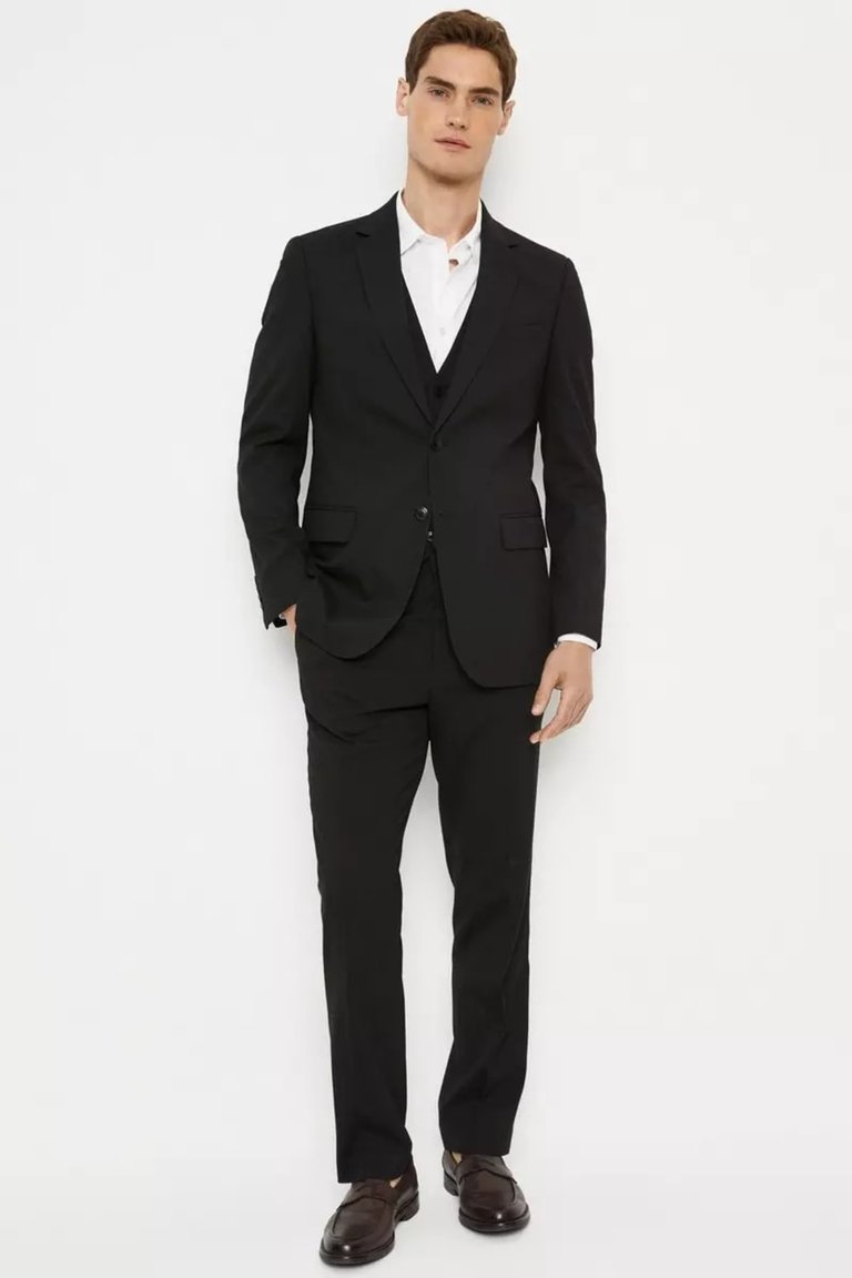 Mens Plus And Tall Tailored Suit Jacket - Black - Black