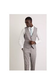 Mens Pow Checked Skinny Suit Jacket - Gray