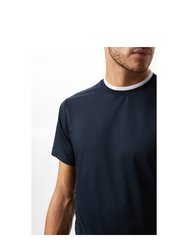 Mens Premium Tipped Mercerised Cotton T-Shirt - Navy