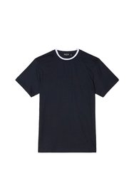Mens Premium Tipped Mercerised Cotton T-Shirt - Navy