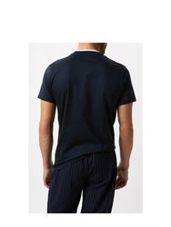 Mens Premium Tipped Mercerised Cotton T-Shirt - Navy