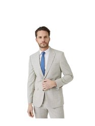 Mens Prince Of Wales Check Slim Suit Jacket - Neutral - Neutral