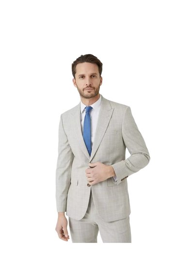 Burton Mens Prince Of Wales Check Slim Suit Jacket - Neutral product