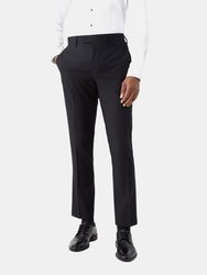 Mens Skinny Tuxedo Trousers - Black - Black