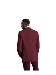 Mens Slim Suit Jacket - Burgundy