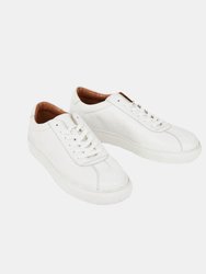 Mens Smart Leather Sneakers - White - White