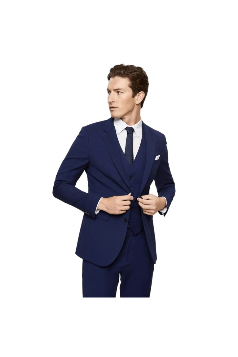 Mens Textured Single-Breasted Skinny Suit Jacket