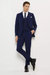 Mens Textured Single-Breasted Skinny Suit Jacket - Navy