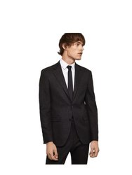 Mens Textured Slim Suit Jacket - Black