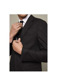 Mens Textured Slim Suit Jacket - Black