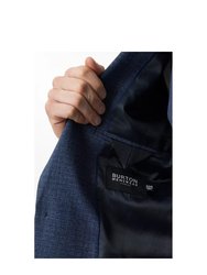Mens Textured Slim Suit Jacket - Blue