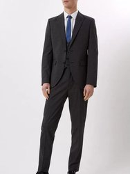 Mens Textured Slim Suit Jacket - Charcoal - Charcoal
