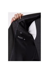 Mens Textured Slim Suit Jacket - Charcoal