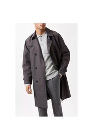 Mens Twill Double-Breasted Trench Coat