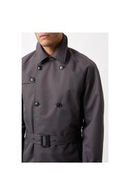 Mens Twill Double-Breasted Trench Coat