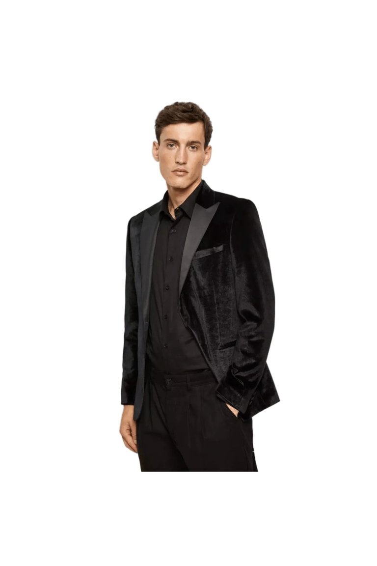 Black Slim Velvet Jacket