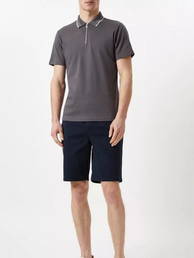Burton Mens Zip Jacquard Collared Polo Shirt - Gray product